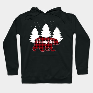 Buffalo Red Plaid Daughter Bear Matching Family Christmas Hoodie